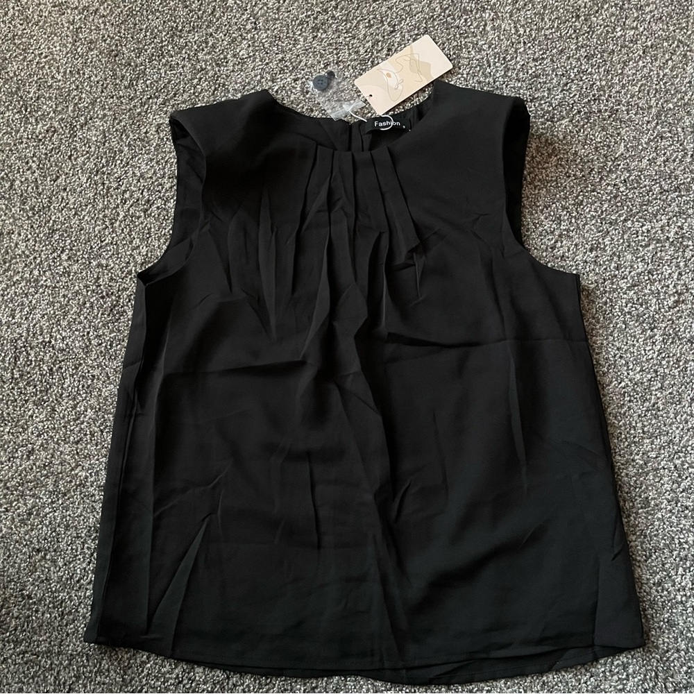 NWT Elegant Black Sleeveless Top